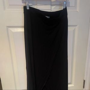 Black High waisted maxi skirt with slit